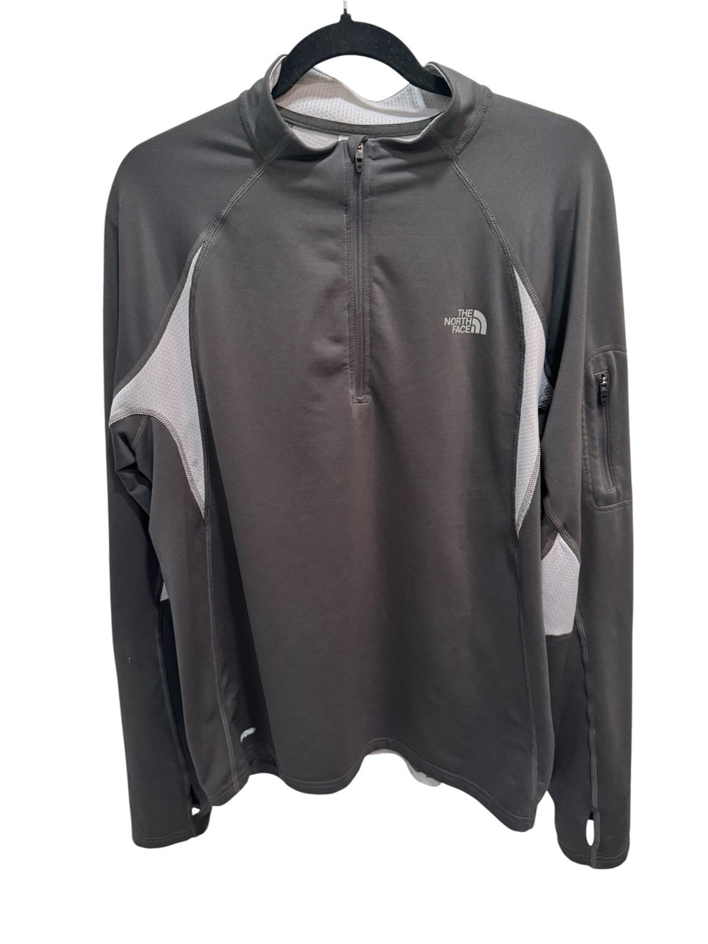 The North Face Pullover Mens L Gray Colorblock 1/4 Zip Flight Series Valor Vick